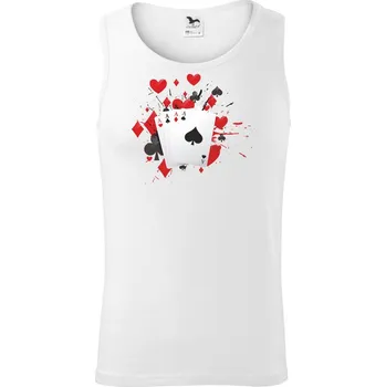 Poker karty splash - Tílko pánské Core - XL ( Bílá )