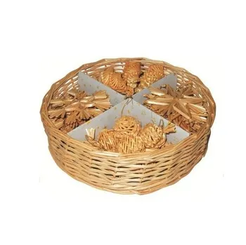 Vánoční ozdoba Anděl Přerov Slaměné ozdoby v košíku 34 ks