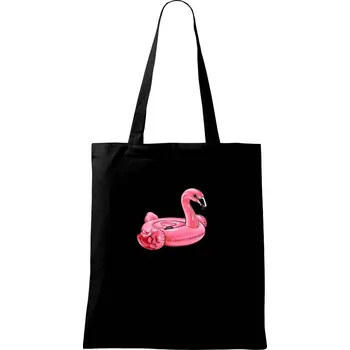 Nafukovací plameňák - Taška bavlněná - 42 x 38 cm ( Černá )