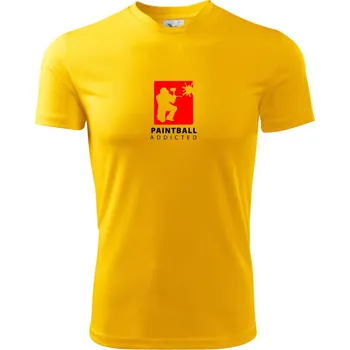 Chlapecké tričko Paintball addicted - Dětské triko sportovní (dresovina) - 122 cm/6 let ( Žlutá )