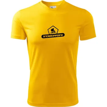 Snowboarding nápis logo - Dětské triko sportovní (dresovina) - 146 cm/10 let ( Žlutá )