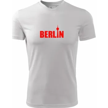 Chlapecké tričko Berlin nápis věž Berliner Fernsehturm - Dětské triko sportovní (dresovina) - 122 cm/6 let ( Bílá )