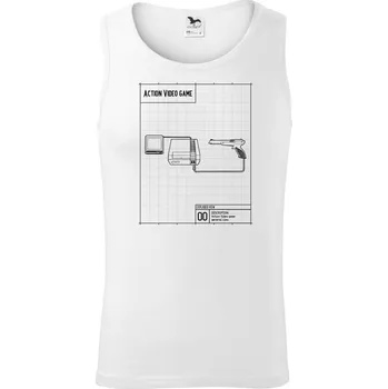 Nákres videohra se zbraní - Tílko pánské Core - S ( Bílá )