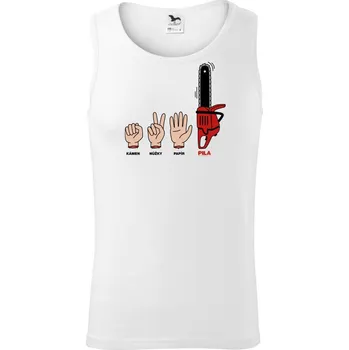kámen, nůžky, papír, pila (Hana-creative) - Tílko pánské Core - 2XL ( Bílá )