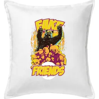 Polštář Fake Friends - Polštář 50x50 - 50x50 - Pouze potah ( Bílá )