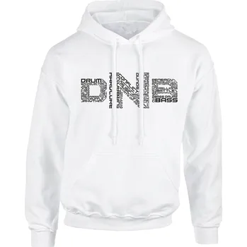 Pánská mikina Pánská mikina s kapucí D'n'B Words 2 Velikost: S, Barva: Bílá