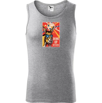 Drink up bitches - Tílko pánské Core - L ( Tmavě šedý melír )