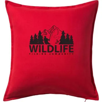 Polštář Wildlife fishing - Polštář 50x50 - 50x50 - Pouze potah ( Červená )