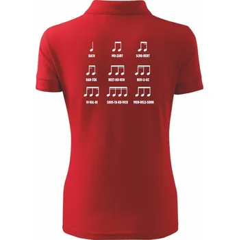 Noty skladatele - Polokošile dámská Pique Polo - 2XL ( Červená )