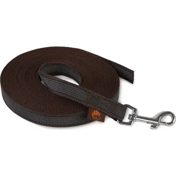 Vodítko pro psa Firedog Stopovačka pogumovaná 20 mm klasická karabina 15 m Barva: Hnědá