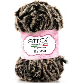 Etrofil Rabbit Fur Yarn, Lilac/White - 70684