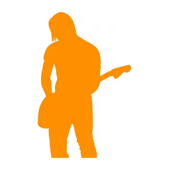 Samolepicí dekorace na vozidlo Music 005 levá hráč na kytaru (06 - oranžová) SAMOLEPKA NA AUTO, NÁLEPKA, FÓLIE, POLEP, TUNING, VLASTNÍ TEXT, TISK, AUTOSAMOLEPKY.cz, POLEPY, OBRÁZEK, LOGO, 3D STICKERS