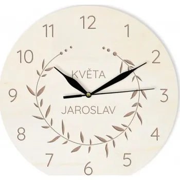 Hodiny Nástěnné hodiny poděkování srdce