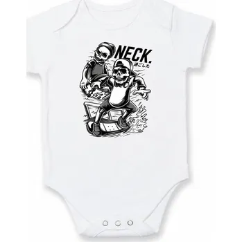 Kojenecké oblečení Neck skateboard inc - Body kojenecké s krátkým rukávem - Krátký r. do 3 měs ( Bílá )