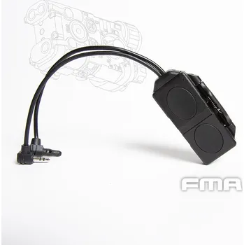 Airsoft FMA FMA duální spínač Dual Switch PEQ, konektory Laser Plug a 2,5 mm bez loga - Černá