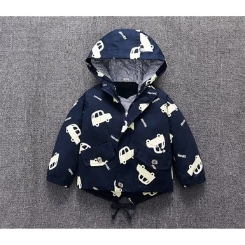 Dívčí bunda Dětská bavlněná bunda s autíčky Barva: modrá, Velikost: 12-18M(80)