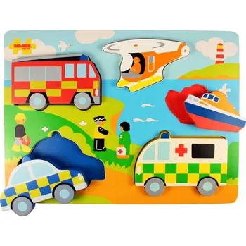Dřevěná hračka Bigjigs Toys Vkládací puzzle záchranáři