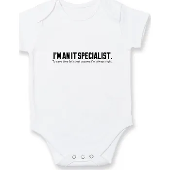 Kojenecký body I’m an IT specialist. To save time let’s just assume i’m always right - Body kojenecké s krátkým rukávem - Krátký r. 12-18 měs ( Bílá )