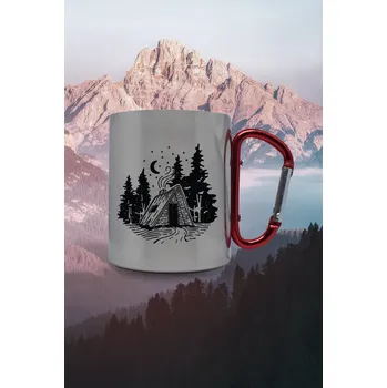 Termohrnek Termohrnek Chatka Hrnek: Termohrnek s karabínkou- šedý