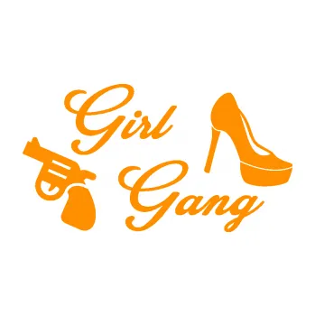 Samolepicí dekorace na vozidlo Girl gang 002 (06 - oranžová) SAMOLEPKA NA AUTO, NÁLEPKA, FÓLIE, POLEP, TUNING, VLASTNÍ TEXT, TISK, AUTOSAMOLEPKY.cz, POLEPY, OBRÁZEK, LOGO, 3D STICKERS