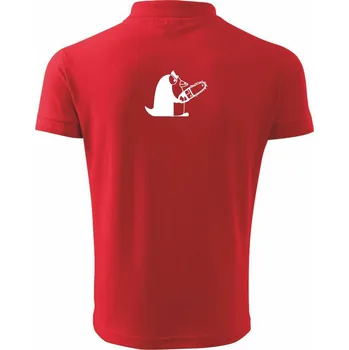 Pánská košile Borec s pilou - Polokošile pánská Pique Polo 203 - 3XL ( Červená )