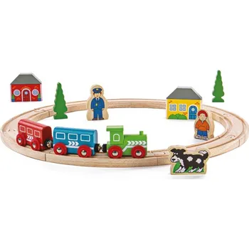 Vláček a vláčkodráha Bigjigs Rail Moje první vláčkodráha 19 dílů