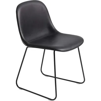 Jídelní židle Muuto Židle Fiber Side Chair Sled Base, black leather