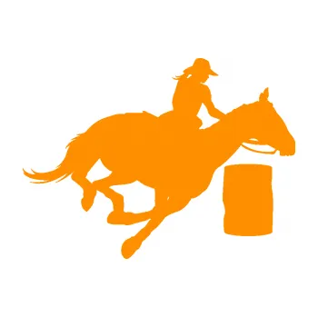 Samolepící dekorace SAMOLEPKA Barrel racing 001 pravá cowgirl rodeo (06 - oranžová) NA AUTO, NÁLEPKA, FÓLIE, POLEP, TUNING, VLASTNÍ TEXT, TISK, AUTOSAMOLEPKY.cz, POLEPY, OBRÁZEK, LOGO, SAMOLEPKY