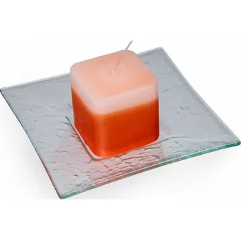 Svícen Skleněný svícen čirý s vonnou svíčkou