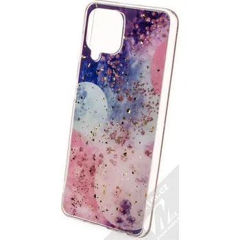 Pouzdro na mobilní telefon 1Mcz Gold Glam Galaxie TPU ochranný kryt pro Samsung Galaxy A22, Galaxy M22, Galaxy M32 tmavě modrá růžová (dark blue pink)