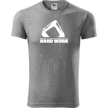 Hard Work lžíce - Viper FIT - Pánské zůžené tričko - S ( Tmavě šedý melír )