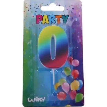 Dortová svíčka Párty svíčka číslo 0 Duha