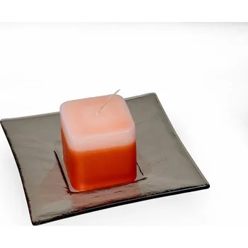 Svícen Skleněný svícen čirý bronzový s vonnou svíčkou