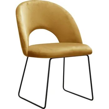 Jídelní židlička Čalouněná jídelní židle Abisso Ski 7 - hořčicově žlutá
