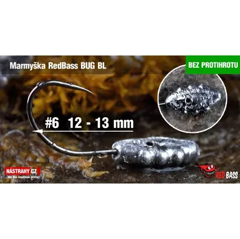 Rybářský háček Bezprotihrotá marmyška RedBass BUG BL #6 - 3 ks - 1,2 g - 3 ks