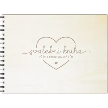 Svatební dekorace Svatební kniha přání srdce - A4 - 20 listů