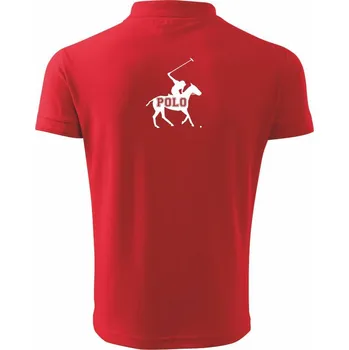 Pánská košile Polo kůň nápis - Polokošile pánská Pique Polo 203 - 4XL ( Červená )