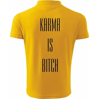 Pánská košile Karma nápis velký - Polokošile pánská Pique Polo 203 - XL ( Žlutá )