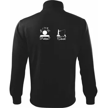 Pánská mikina Problem? Solved! - Rybaření - Mikina bez kapuce Adventure - S ( Černá )