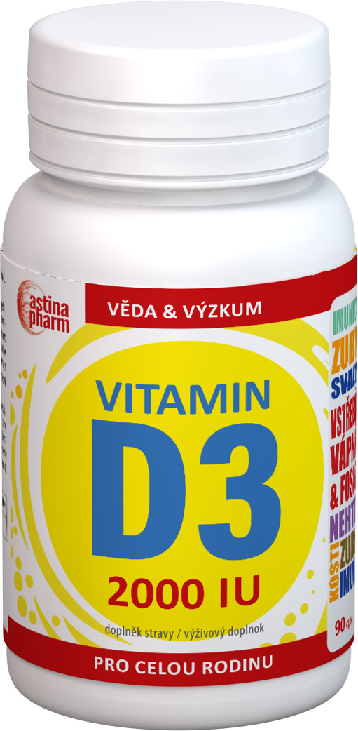 Astina Pharm Vitamin D3 2000 IU 90 cps. od 172 Kč Zbozi.cz