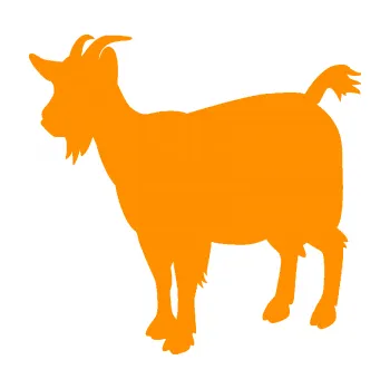 Samolepící dekorace Koza 001 levá (06 - oranžová) SAMOLEPKA NA AUTO, NÁLEPKA, FÓLIE, POLEP, TUNING, VLASTNÍ TEXT, TISK, AUTOSAMOLEPKY.cz, POLEPY, OBRÁZEK, LOGO, 3D STICKERS