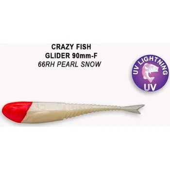 Umělá nástraha Gumová nástraha Crazy Fish Glider 9cm 66RH Pearl snow (8ks)