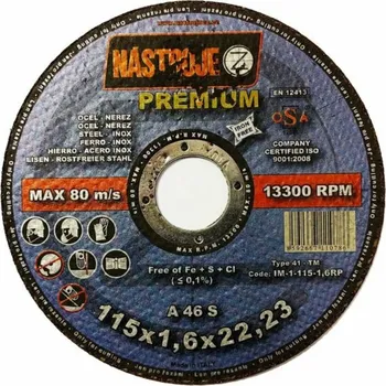 Řezný kotouč Kotouč řezný 115x1,6x22 na ocel a nerez