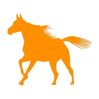 Samolepící dekorace Kůň 010 levá (06 - oranžová) SAMOLEPKA NA AUTO, NÁLEPKA, FÓLIE, POLEP, TUNING, VLASTNÍ TEXT, TISK, AUTOSAMOLEPKY.cz, POLEPY, OBRÁZEK, LOGO, 3D STICKERS