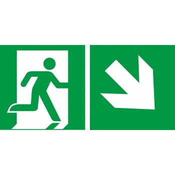 samolepka Tabulka – Nouzový východ vpravo dolů, samolepicí plast, 20 × 10 cm