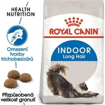 Krmivo pro kočku Royal Canin Indoor Longhair granule pro kočky žijící uvnitř a zdravou srst 2kg