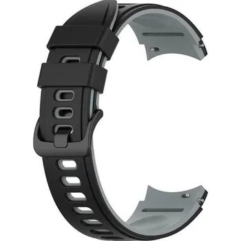 Příslušenství k chytrým hodinkám eses Silikonový řemínek pro Samsung Galaxy Watch 4, 5, 6, 7 - Černo šedý, 20 mm