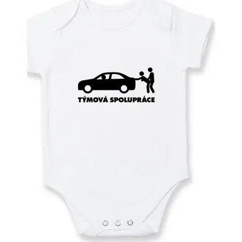 Kojenecký body Týmová spolupráce (Hana-creative) - Body kojenecké s krátkým rukávem - Krátký r. do 3 měs ( Bílá )