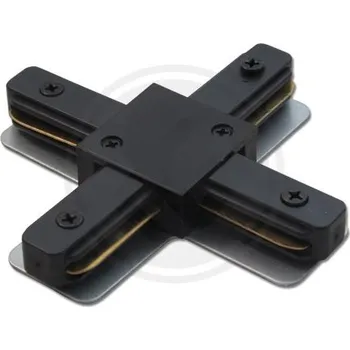 Dekorativní svítidlo Reflektorová, systémová lišta - KŘIŽOVÁ SPOJKA kolejnice černá 1fázová (křížová spojka pro systémový profil)