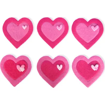 BD-Tova Dekorativní výseky z filcu - Srdce - 7 cm, 6 ks